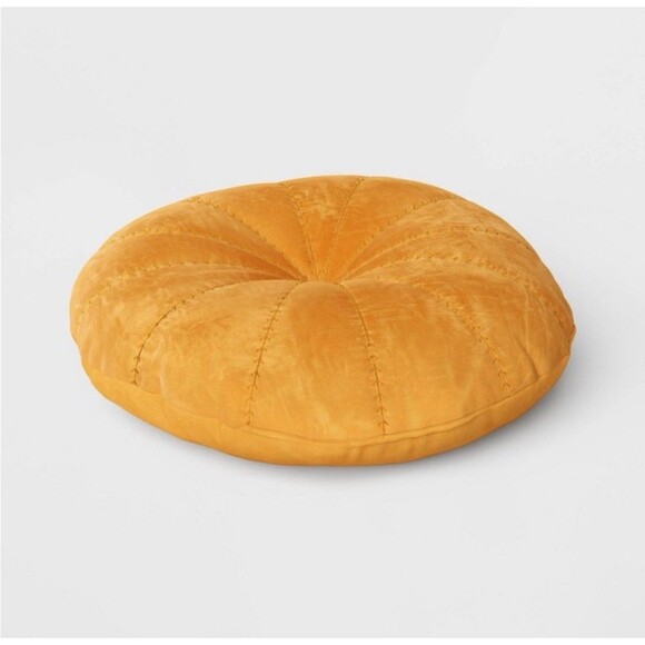 16” Round Velvet Quilted Decorative Throw Pillow - Light Brown - Threshold - Picture 3 of 5